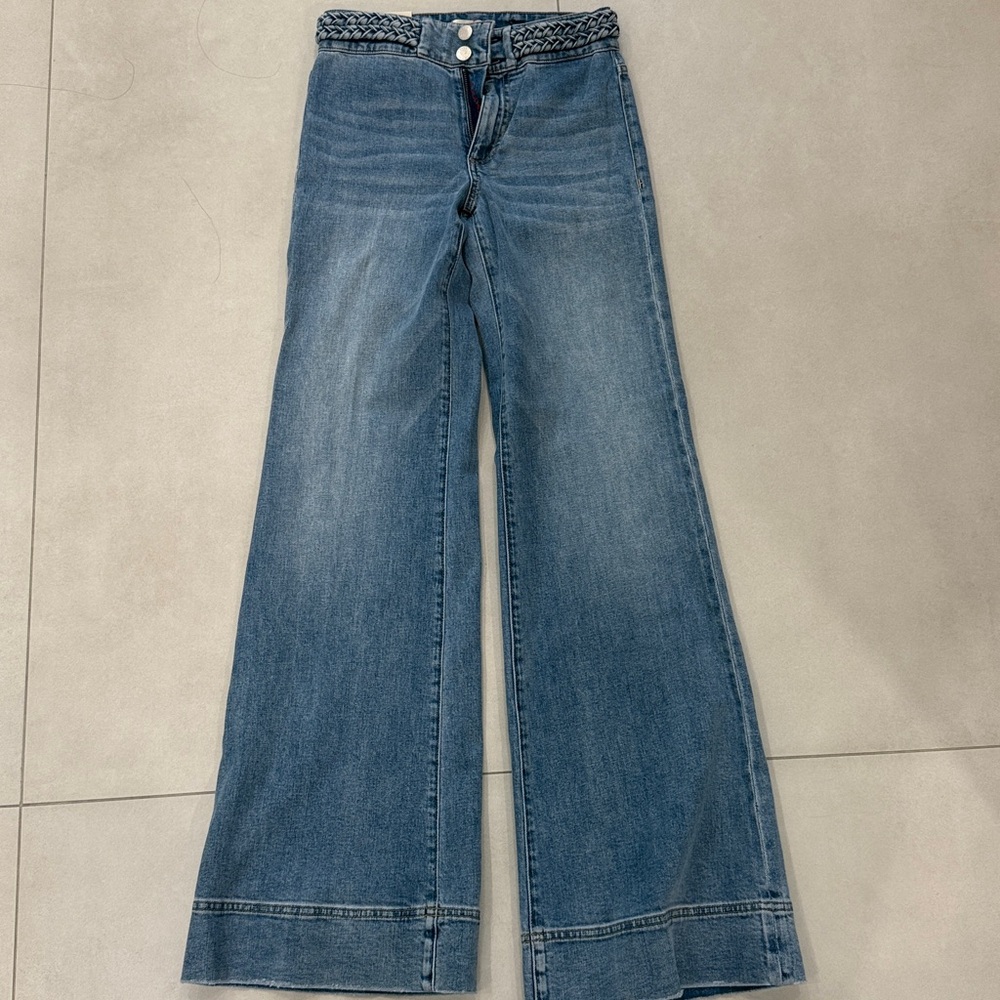 Alice + Olivia Light Blue Braided Waist Jeans